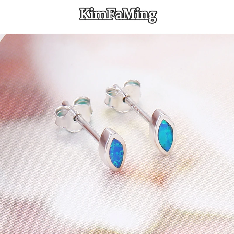 

Small Cute Marquise Cut Opal Silver Stud Earrings for Young Girls Simple Casual Female Fine Jewelry OPE022