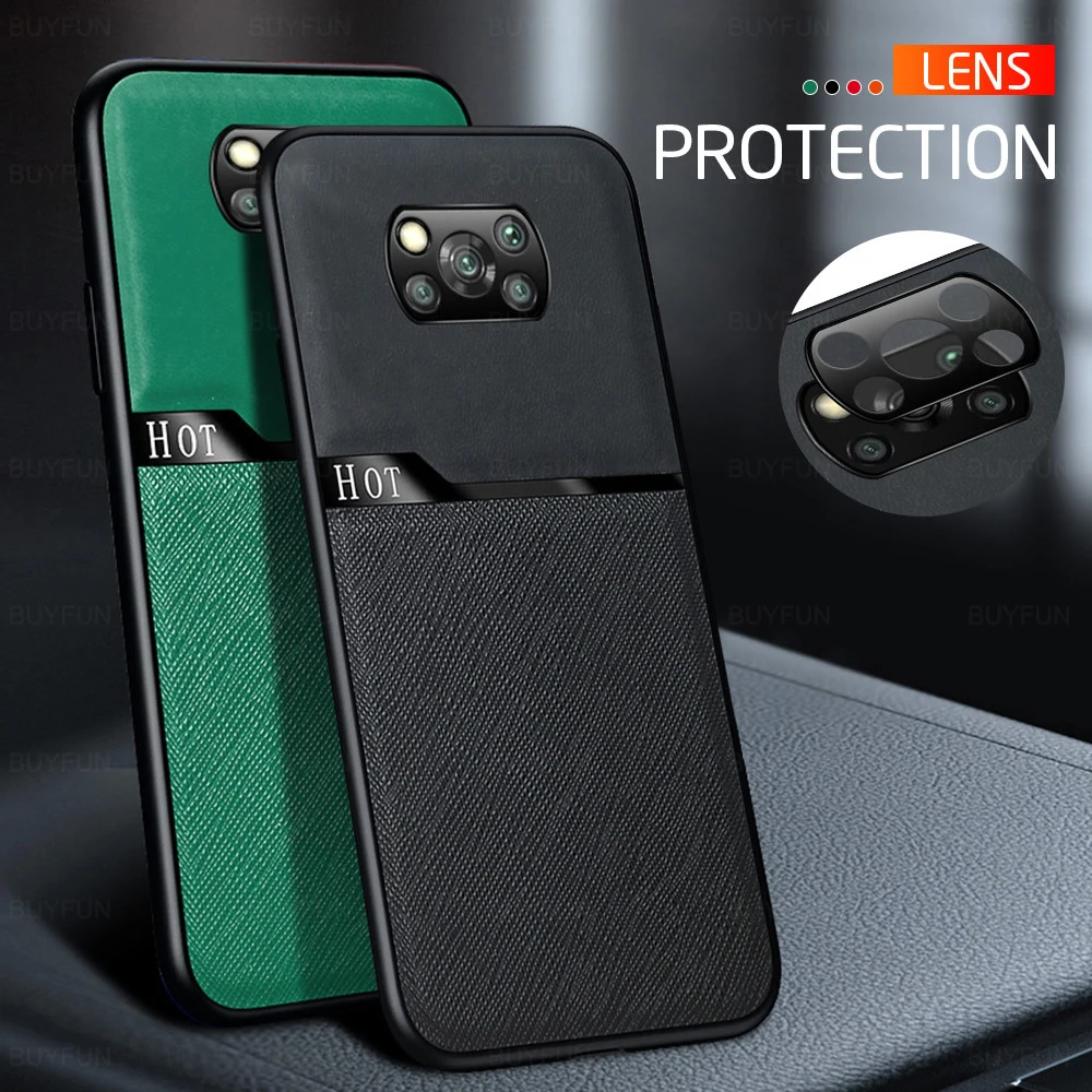 Poco x3 nfs чехол с текстурой под кожу автомобильный магнитный держатель для телефона