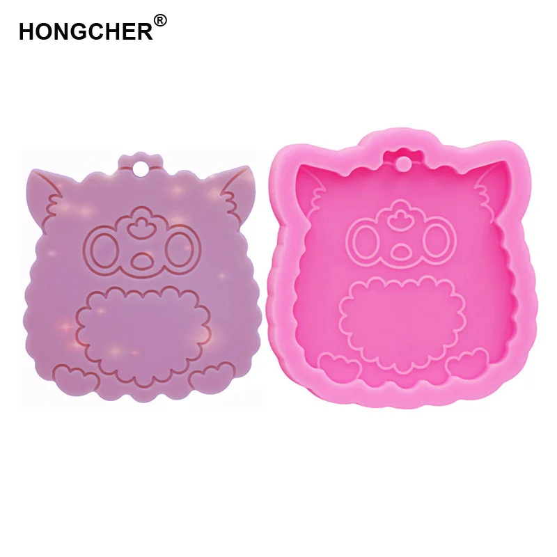 New Shiny cute animal owl fashion earring pendant silicone mold DIY epoxy resin jewelry making eco-friendly silicone clay mold