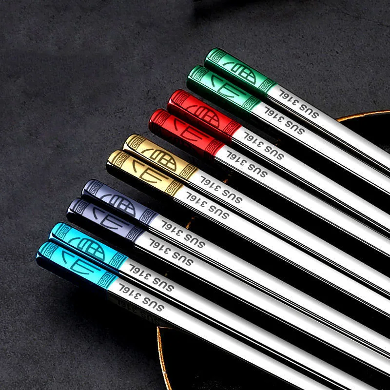 

5 шт., металлические палочки для еды, многоразовые палочки для еды из нержавеющей стали, многоразовые палочки для еды, безопасные для посудом...