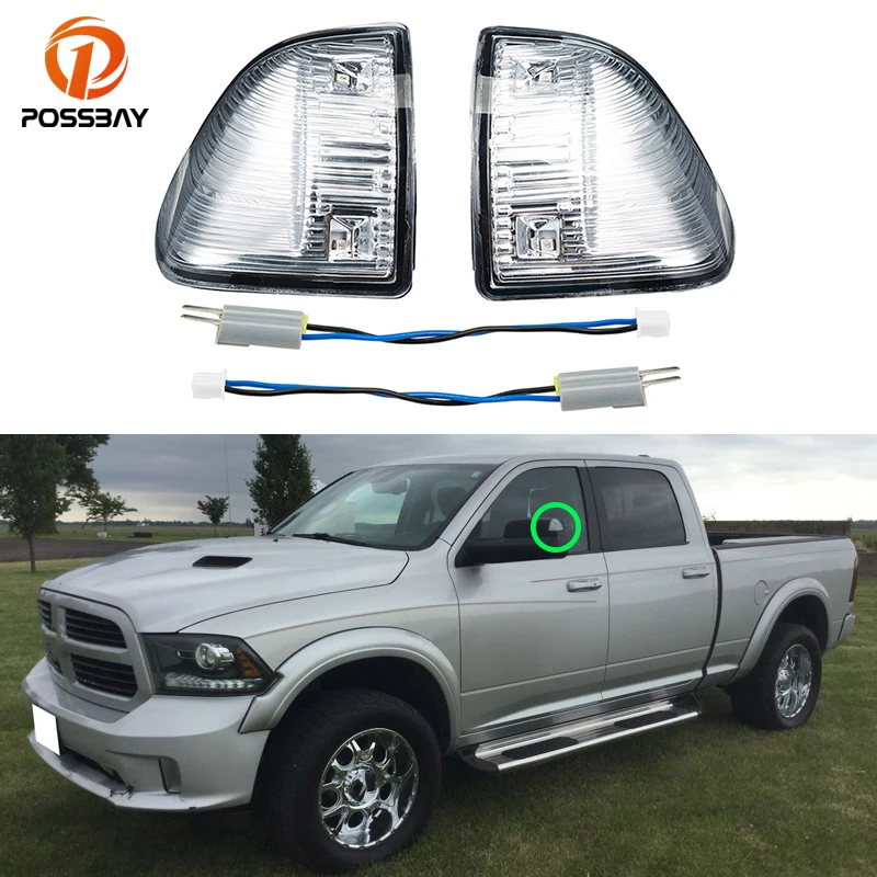 

Автомобильные Боковые зеркала светодиодный указатели поворота, янтарные габаритные огни для Dodge Ram Truck 1500 2500 3500 4500 5500 2010-2017, Внешние детали