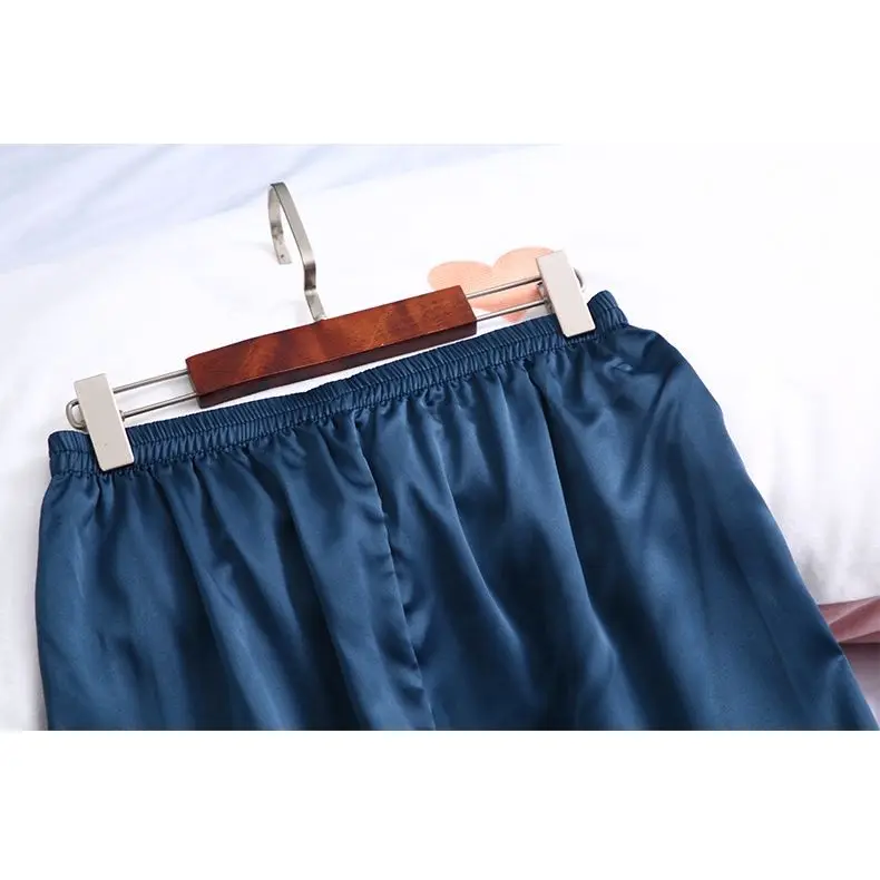 Satin Comfortable Pajamas Print Fashion Women Long Sleeve Trousers Simulation Silk Printing Women's Pajamas Set