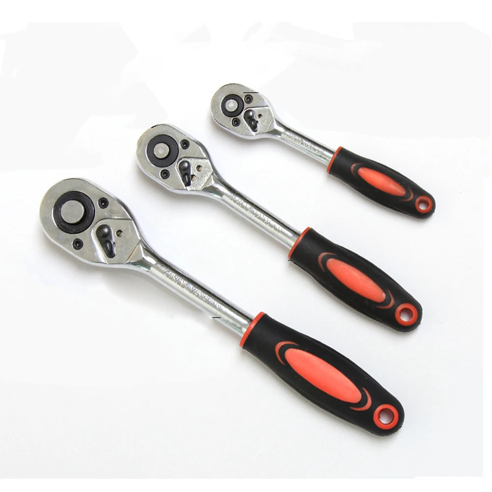 

1/4" 3/8" 1/2" Precise Ratchet Wrench With Extension Rod And 10pcs Sleeve Hand Tool Wrench Repair Tools Drive Spanner Key