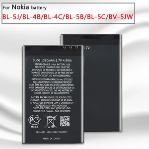 Телефон Батарея BL-4C BL-5C BL-4B BL-5B BL-5J BV-5JW для Nokia 6100 6300 6260 6136S 2630 5070 C2-01 BL 4C BL 5C BL5C Batteria