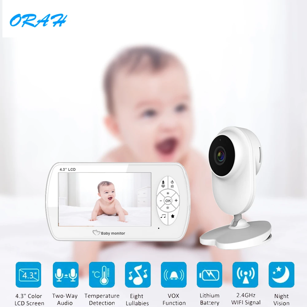 4 3 дюймовый видеоняня с камерой Двусторонняя аудио няня Детская безопасность