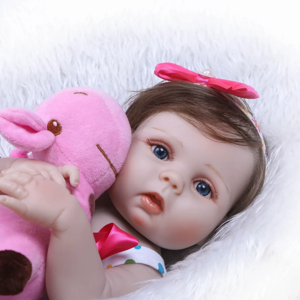 55 см Bebe Boneca Reborn Реалистичная силиконовая кукла Кукла для новорожденной девочки