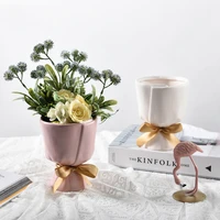 home decor flower pot creative small fresh shape ceramic vase living room artificial floral art
