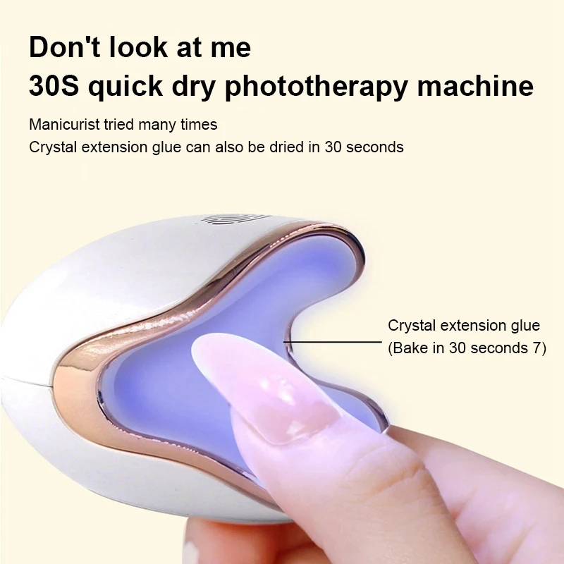 

6W Mini Nail Lamp Led Phototherapy Lamp Mini Nail Lamp 30S Fast Drying Curing Light for Gel Polish