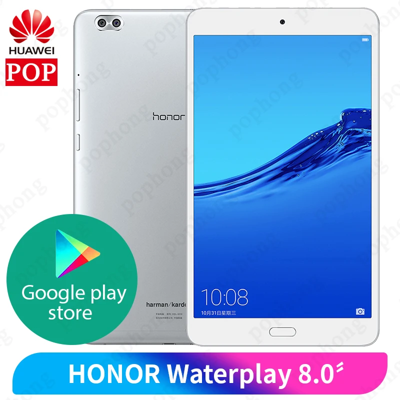 huawei Honor Waterplay, 8,0 дюймов, 4 ГБ, 64 ГБ, планшетный ПК, Kirin 659, четыре ядра, Android 8,0, поддержка type-C, OTG, отпечаток пальца