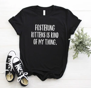 Уход за котятами-это моя футболка, приемная рубашка, рубашка для мамы с котом, рубашка для приемной мамы, Awareness-L984 для приемной семьи
