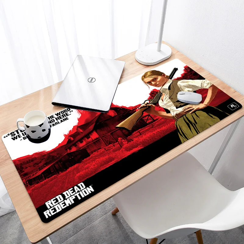 Большой игровой коврик для мыши Настольный клавиатуры красный револьвер|Коврики
