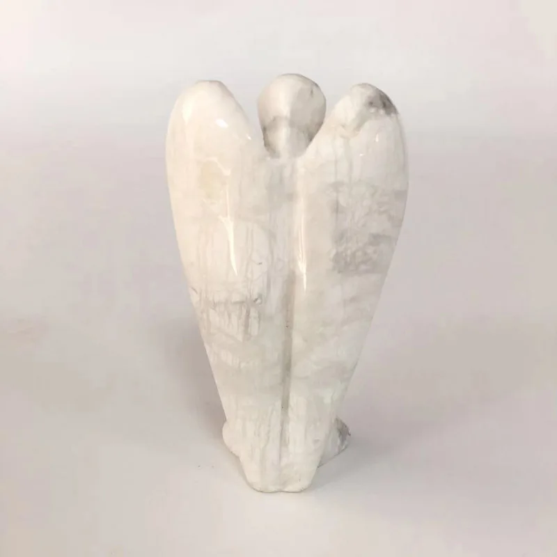 Оптовая продажа с фабрики 3 дюймов натуральный Howlite Ангел форма Кристалл