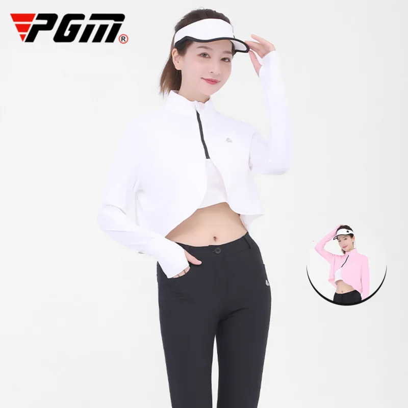 

PGM Tennis Baseball Women Golf Shirts Summer Ladies Ice Silk Sunscreen Shawl Women Long Sleeve Shirts Quick Dry Golf Tops YF302