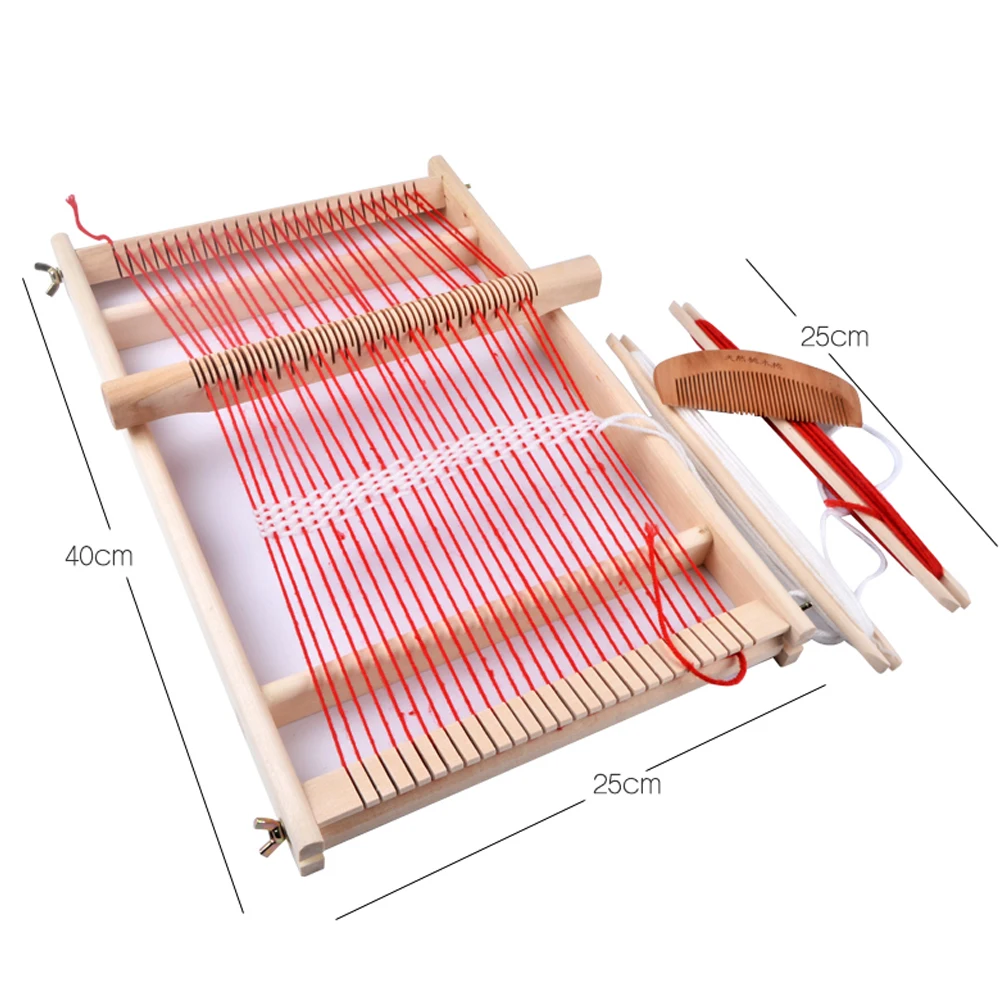 

Gift Children Weaving Loom Durable Handcraft Toy DIY Wooden Frame Traditional Assemble Educational Easy Operate Knitting Machine