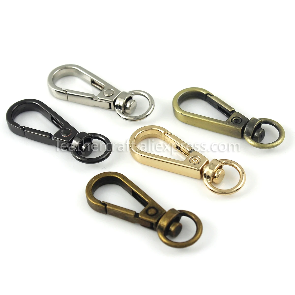 1pcs Metal Swivel O-ring Eye Snap Hook Trigger Clasps Clips for Leather Craft Bag Strap Belt Webbing Keychain Small Size images - 6
