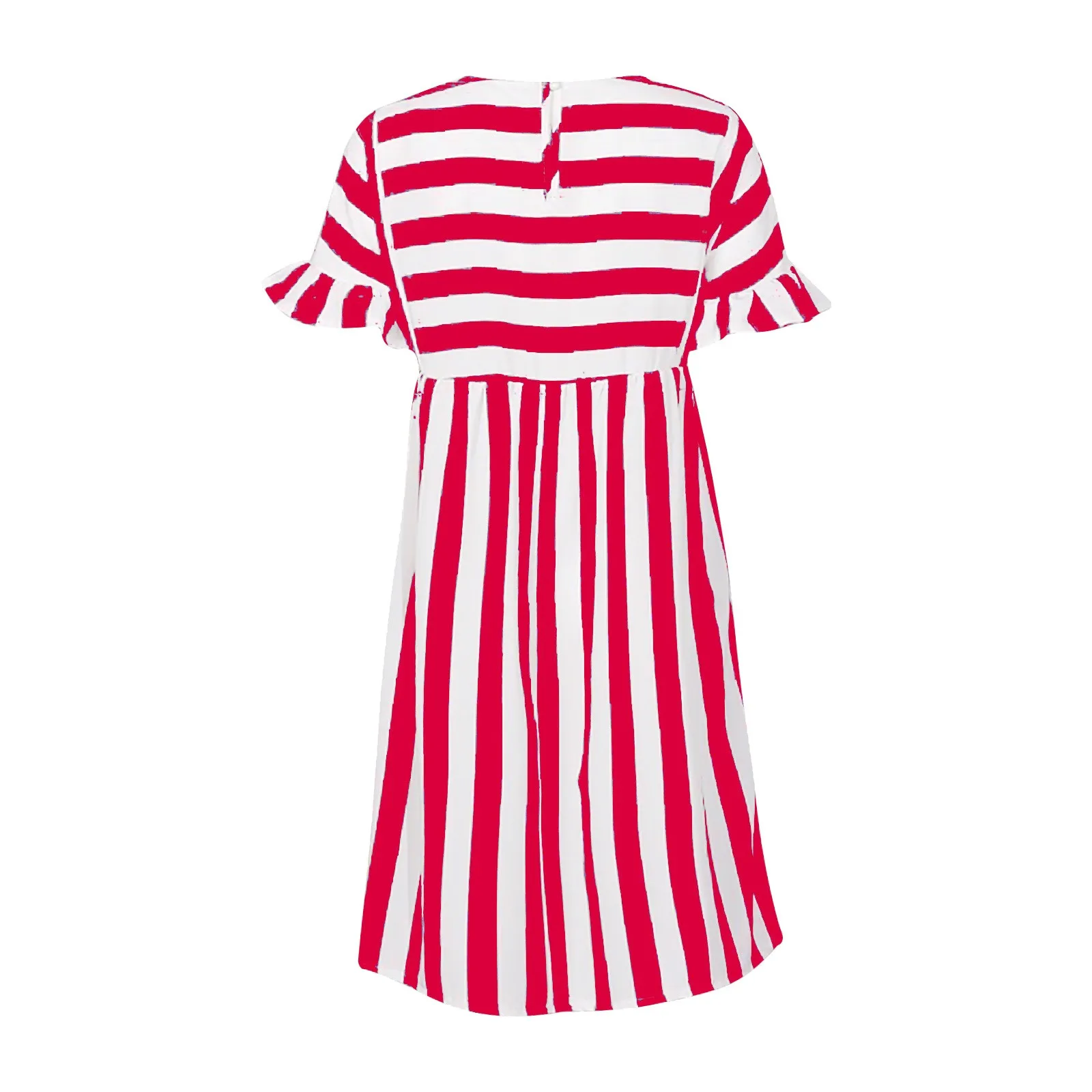 

Summer Striped Butterfly Sleeve Women Dress 2021 Fashion Casual O-neck Ruffles Mini Dress Ladies Holiday Beach Sundress Vestidos