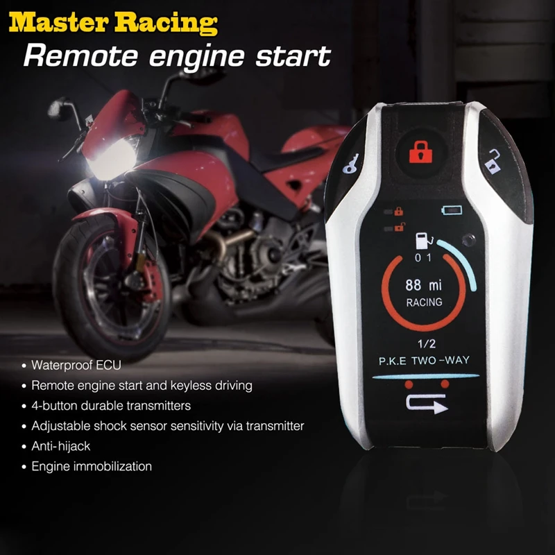 12V Motorcycle Anti-Theft Two-Way Alarm with Automatic Locking To Unlock A Key Start the Flameout Function Protect Eng | Автомобили и