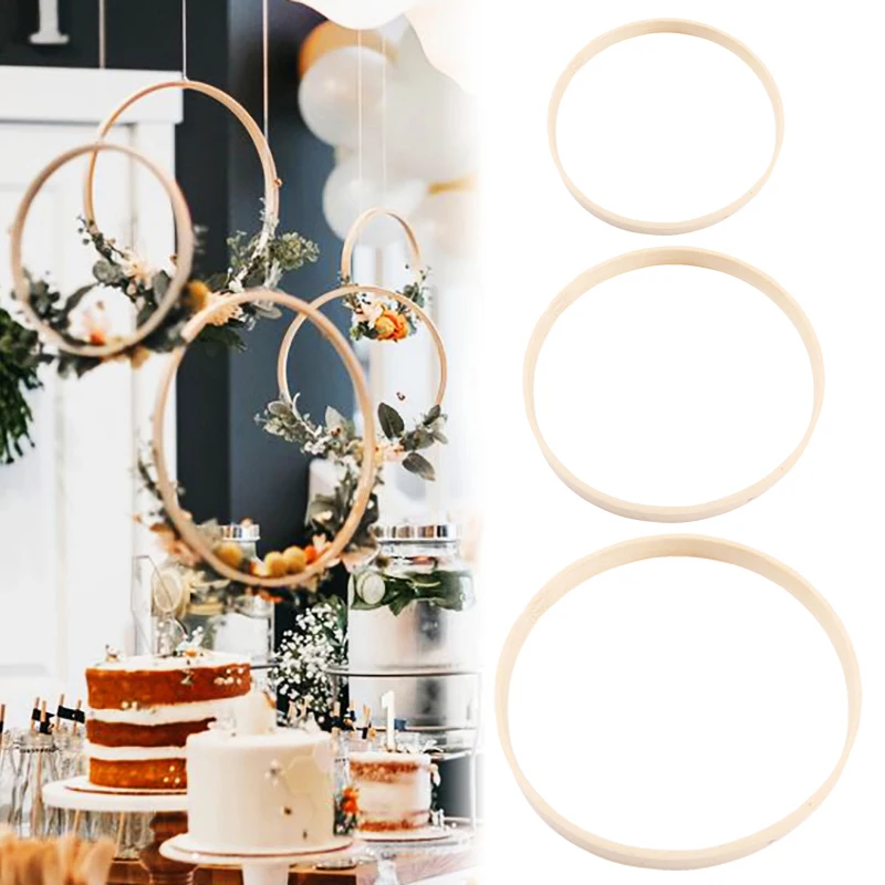 Кольцо из бамбука 8-26 см деревянная круглая гирлянда сделай сам Круглый обруч