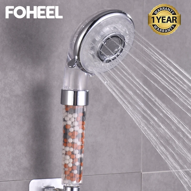 FOHEEL Shower Head Adjustable 3 Mode Shower Head Hand Shower High Pressure Water Saving Shower Heads Clear Shower Head