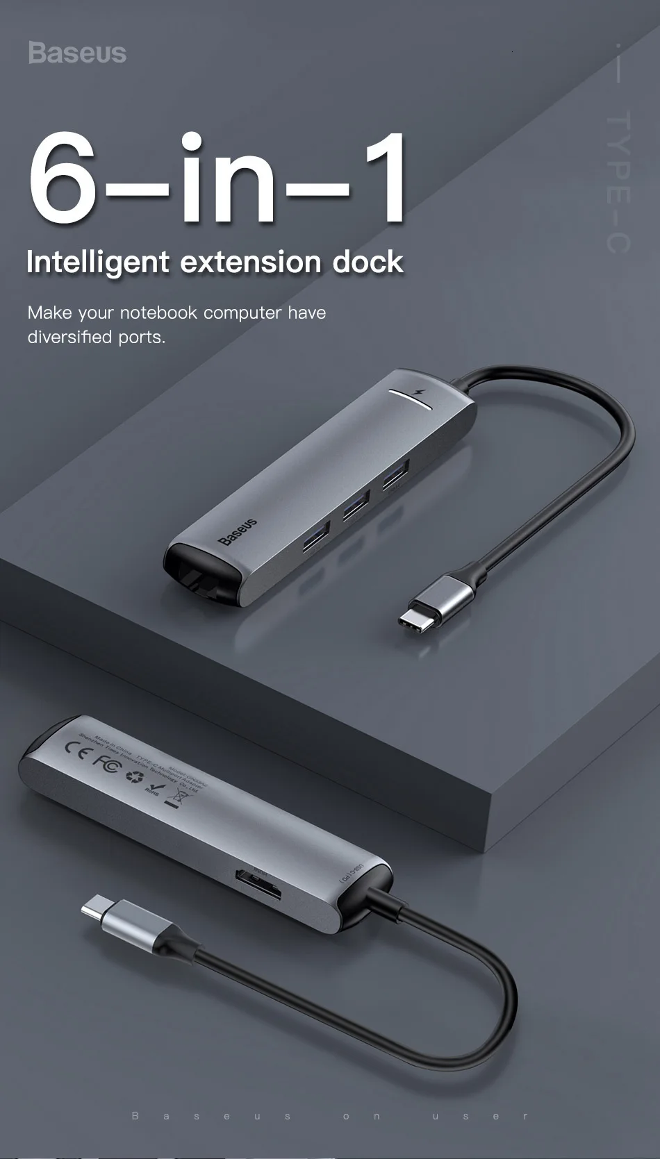 Baseus USB C концентратор type C к HDMI RJ45 Ethernet несколько портов USB 3,0 USB3.0 PD адаптер питания для MacBook Pro Air Dock USB-C хаб