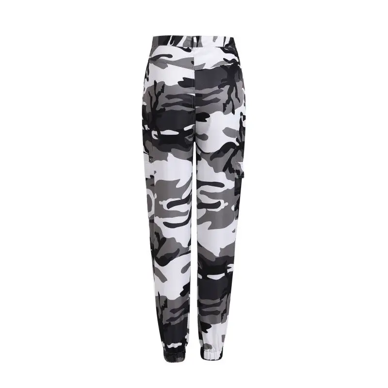 Модные женские свободные прямые джинсы с эластичным камуфляжным принтом брюки