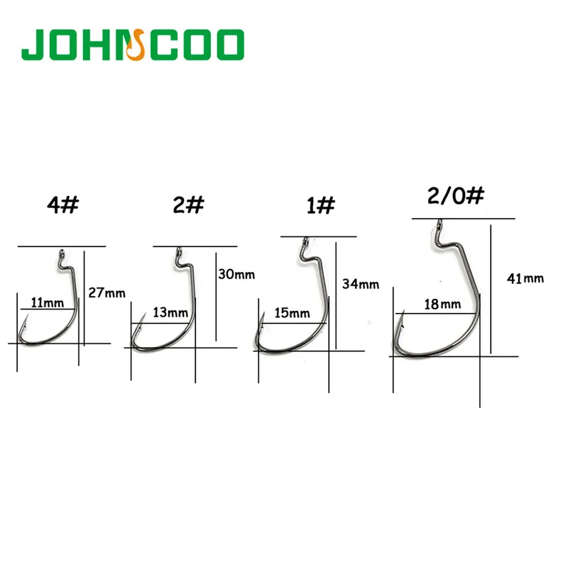 JOHNCOO 10 шт. 4 #2 #1 #2/0 # Высокие рыболовные крючки широкий крючок острый мягкий наживка