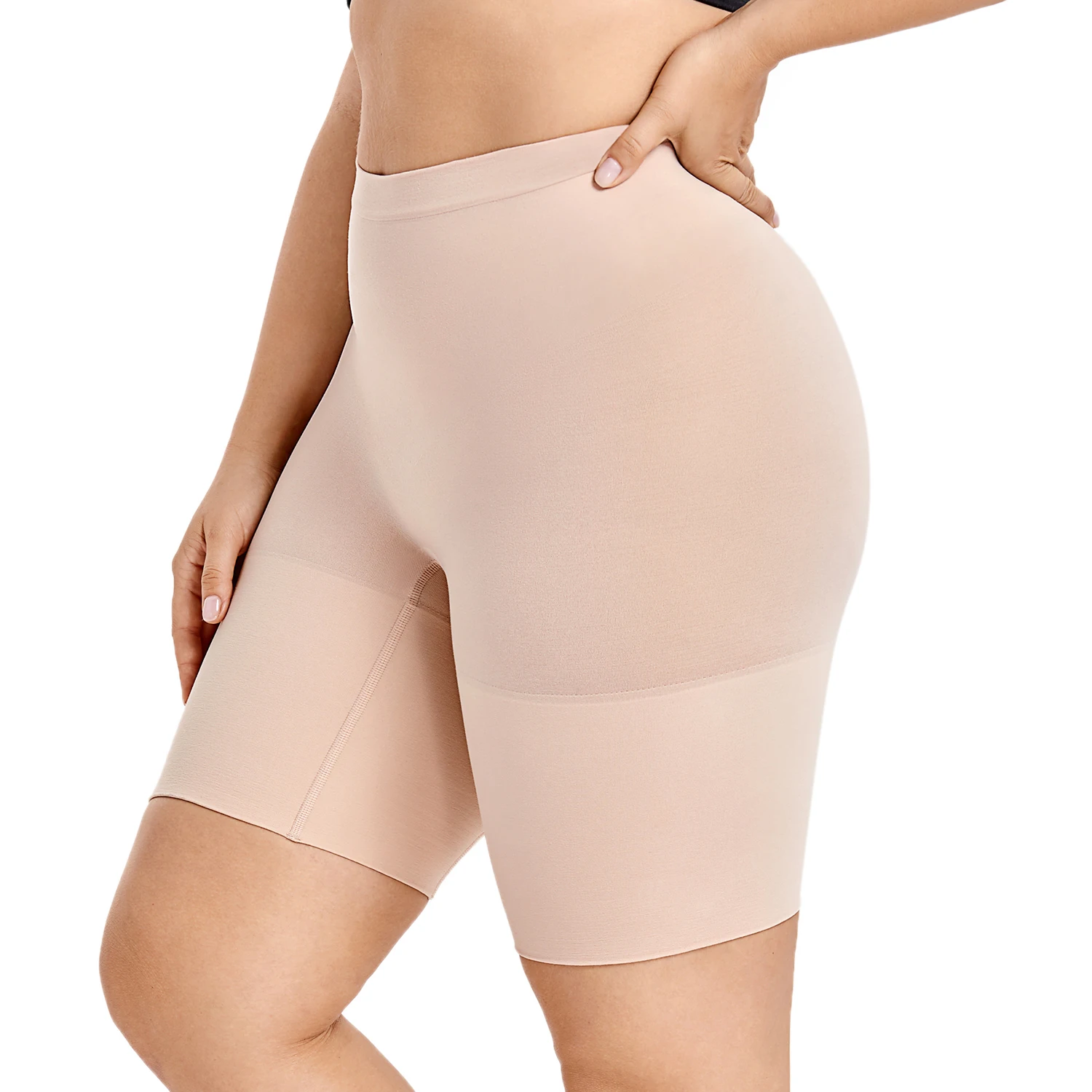 Beige02 Женские трусики с контролем живота, облегающие трусики, Корректирующее белье, шорты размера плюс - Цвет: Beige02