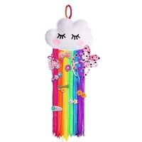 cute colorful unicorn storage hanging wall headwear hairpin storage organizing strip cloud hair clip hairband organiz home decor