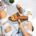 Сандалии JODIMITTY женские на платформе, босоножки с прострочкой, открытый носок, повседневная обувь, 3 цвета, шлепанцы пляжная обувь на танкетке, лето 2020