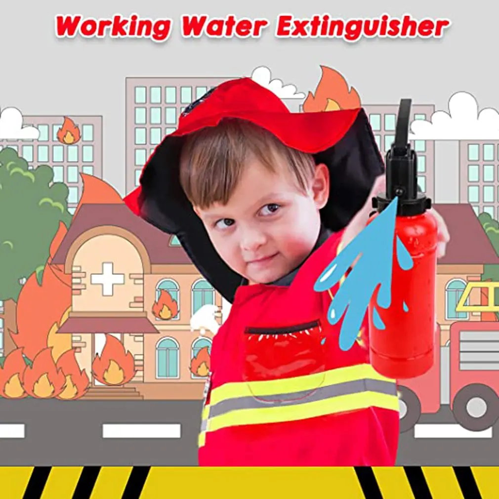 

Children Simulation Plastic Pretend Toy Fireman Cosplay Accessories Sets With Axe and Extinguiher for Kids Gift