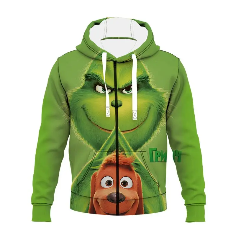 

anime zip up hoodies 3d printed streetwear men oversized sweatshirts zipper harajuku long sleeve punk clothing christmas clothes