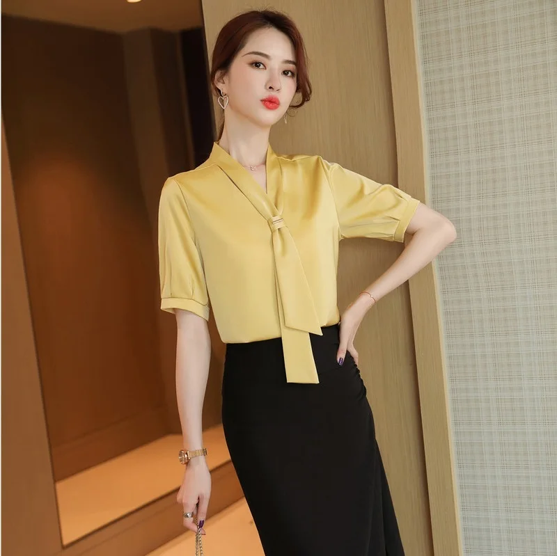 

2 Piece Sets Women Business Suits Work Wear With Blouses and Mermaid Skirt For Ladies OL Blouses & Shirts Sets Uniform Styles
