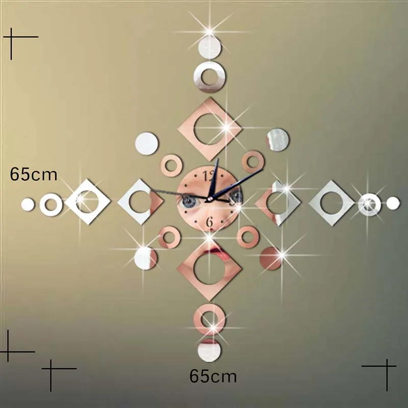 Настенные часы 3D DIY акриловые зеркальные наклейки для гостиной кварцевые иглы