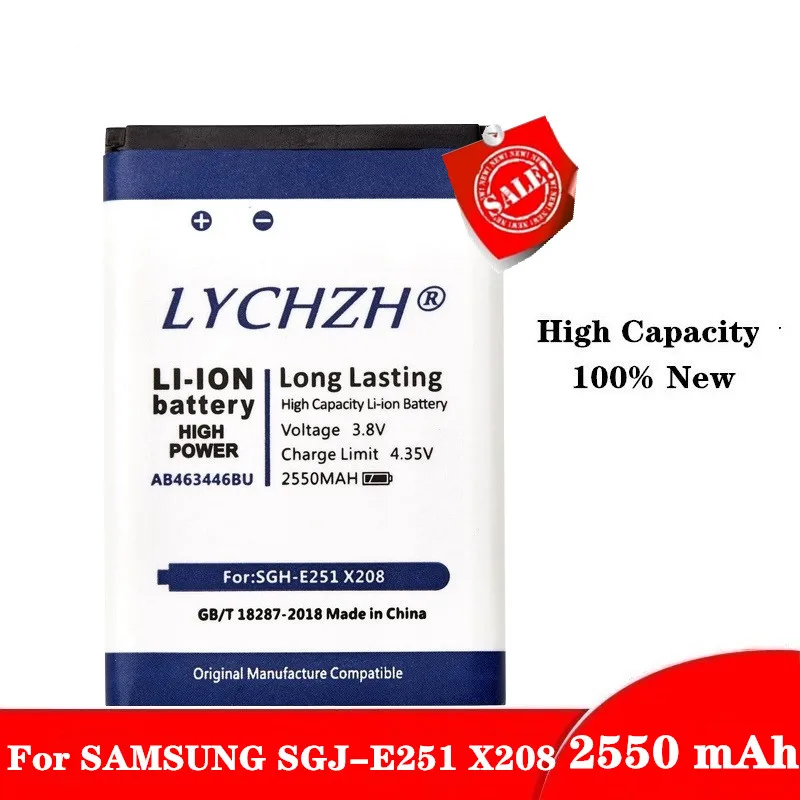Оригинальный аккумулятор AB463446BU AB553446BU для Samsung C3300K X208 B189 B309 GT-C3520 E1228 GT-E2530 E339 GT-E2330