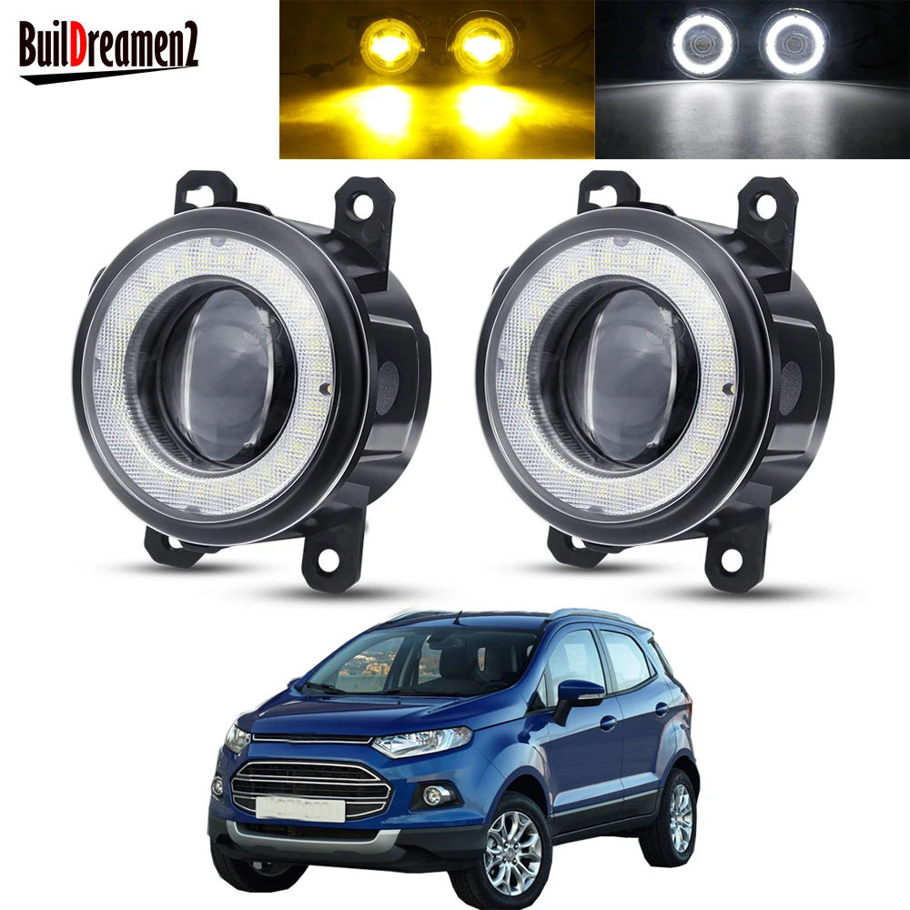 2 х автомобилей Ангел глаз туман светильник в сборе светодиодный объектив DRL