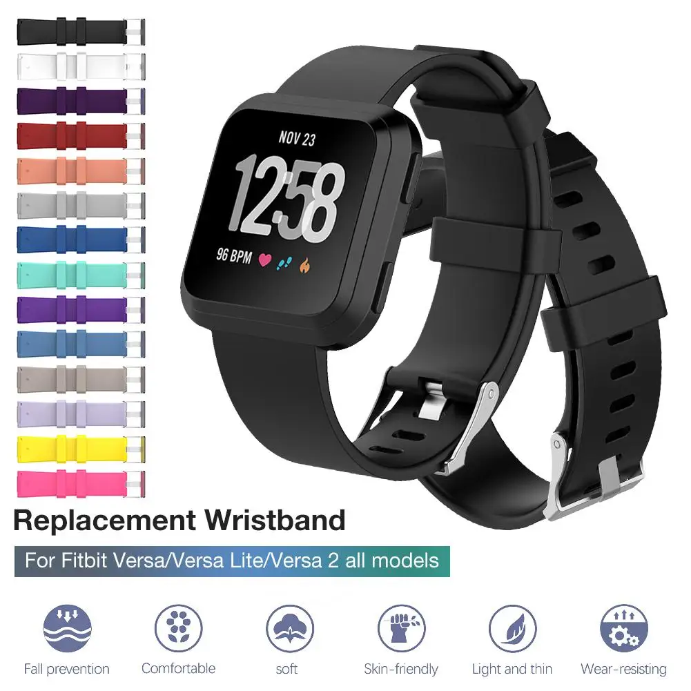 Ремешок для часов для Fitbit Versa/Versa Lite/Versa 2 мягкий силиконовый сменный Браслет аксессуары для браслетов