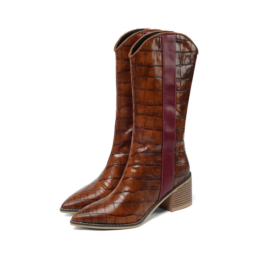 ESVEVA/модные женские ботинки из искусственной кожи с острым носком разноцветные