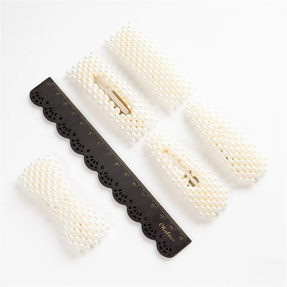

Women Elegant Pearls Hair Clips Alloy Barrettes Girls Hair Accessories Valentine's Day HairPins Hair Accessories