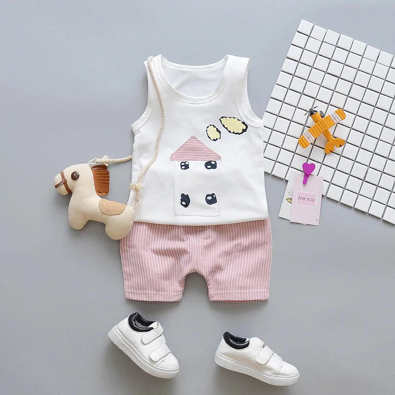 Новинка 2019 летние детские костюмы Модная хлопковая детская одежда комплекты