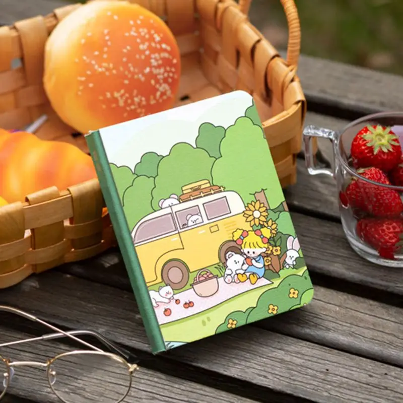 

G92E 1 Set Cartoon Portable Traveler Journal Notebook Stationery with Washi Tape Stickers Sticky Note Box Gift