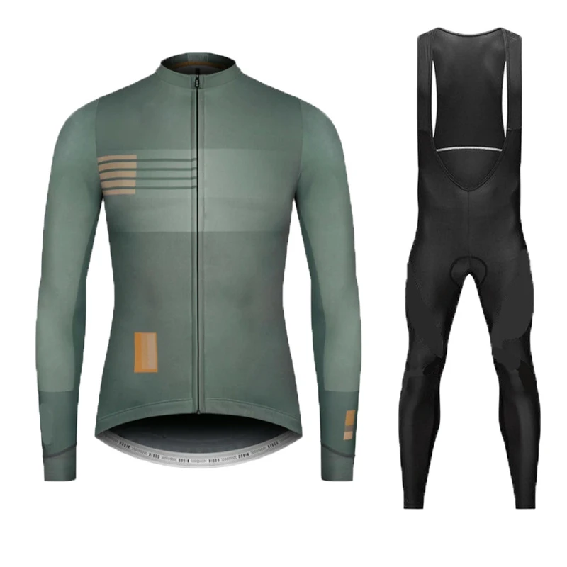 

New Spring Autumn Men's Cycling Bib Jersey Sets Outdoor Breathable Windproof MTB Bicycle Clothing Uniform Long Sleeve Sportwear