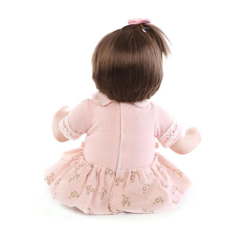 

17 inch 43cm Lovely Reborn Baby Girl Dolls Toddler Realistic Looking Lifelike Silicone Short Hair Newborn Toy Gift L4MC
