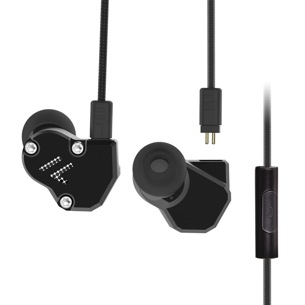 Гибридные Внутриканальные наушники Revonext QT2 2DD + 1BA Hi Fi DJ мониторные спортивные для