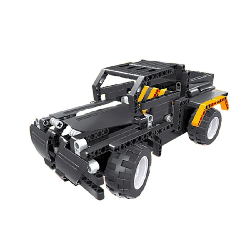 Трансформирующийся Автомобиль Diy сборка 497 шт Rc строительные блоки Набор трек