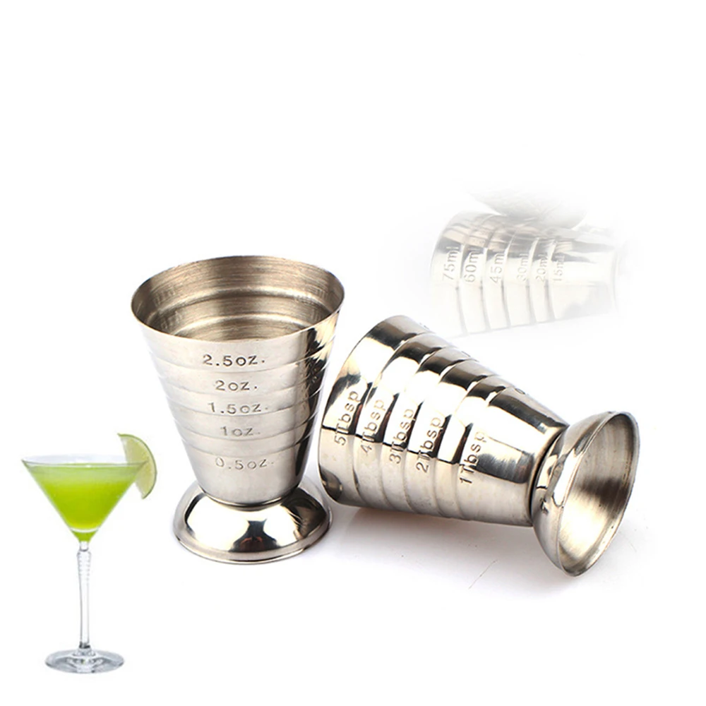 

12 Pcs Stainless Steel Measure Cup Cocktail Jigger Drink Mixer 2.5oz 5Tbsp 75ml for Liquid or Dry Mini Espresso Shot Glass X2