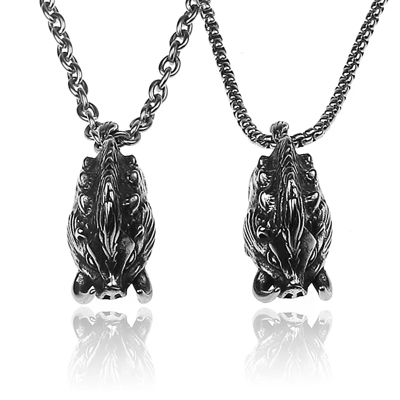 Кулон в стиле панк ожерелье 316L из нержавеющей стали 3D дикая подвеска Кабан для
