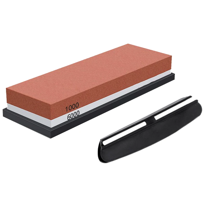 

Sharpening Stone,Whetstone Grit 1000/6000,2 in 1 Pair-Sided Knife Sharpener with Non-Slip Silicone Base & Angle Guide