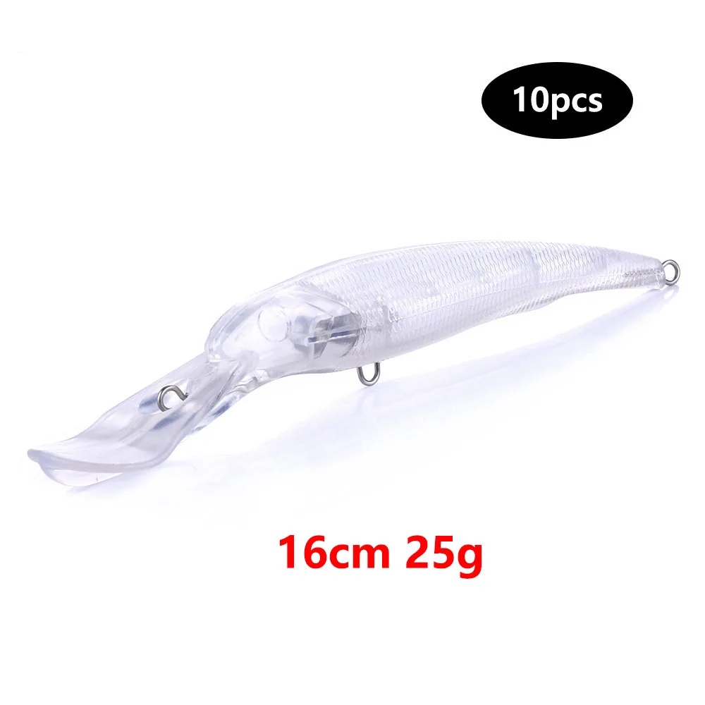 

HENGJIA 10 шт. 16 см 25 г Неокрашенная блесна, заготовки для глубоководной морской рыбалки, искусственная блесна, жесткая приманка, снасть, без крюч...
