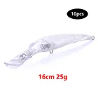 HENGJIA 10 шт. 16 см 25 г Неокрашенная блесна, заготовки для глубоководной морской рыбалки, искусственная блесна, жесткая приманка, снасть, без крючка, без глаз