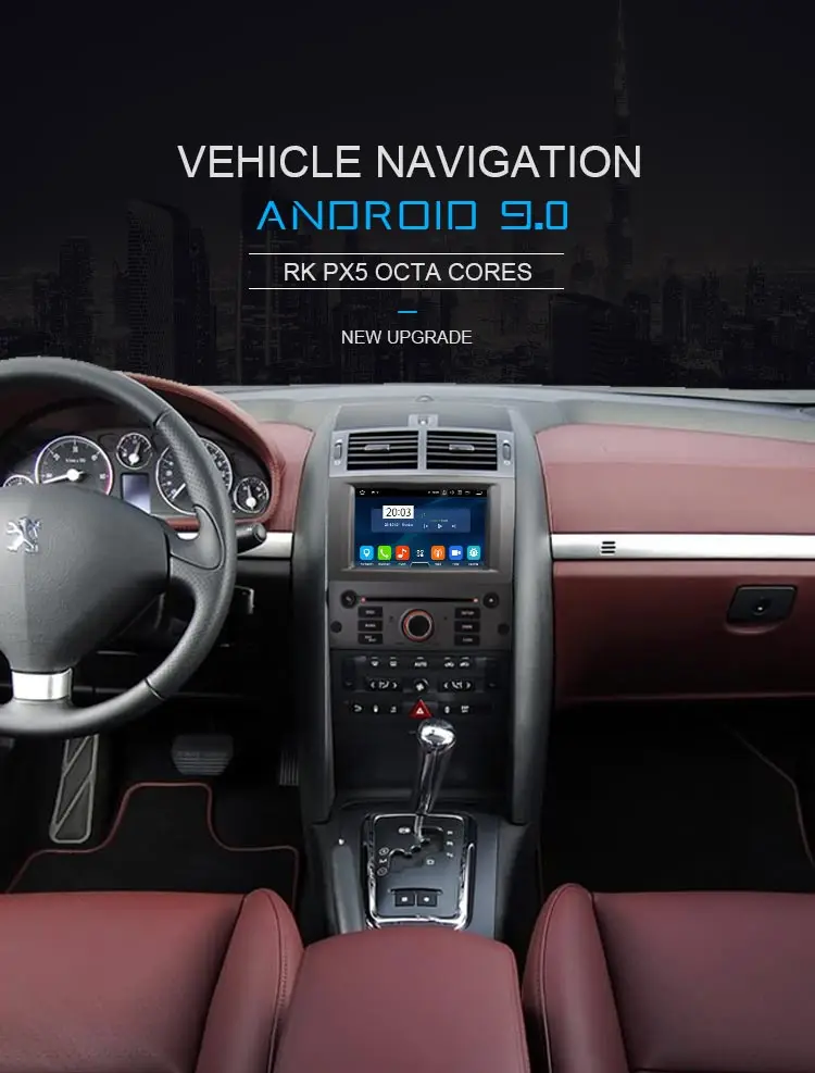LJDA 1 Din Восьмиядерный Авто Радио Android 9,0 автомобильный dvd-плеер для PEUGEOT 407 gps навигация аудио 4G+ 64G стерео Мультимедиа DSP